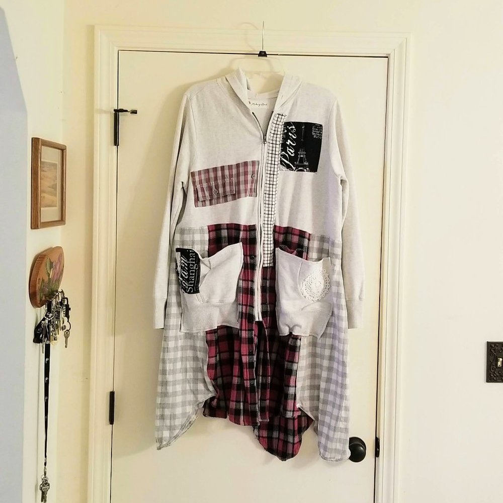 Gypsy, bohemian upcycled sweatshirt dress